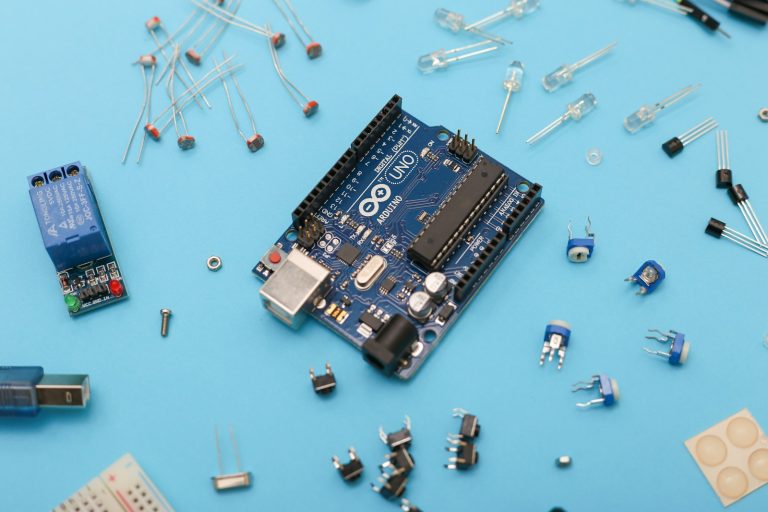 blue and black circuit board; Consumer electronics marketing